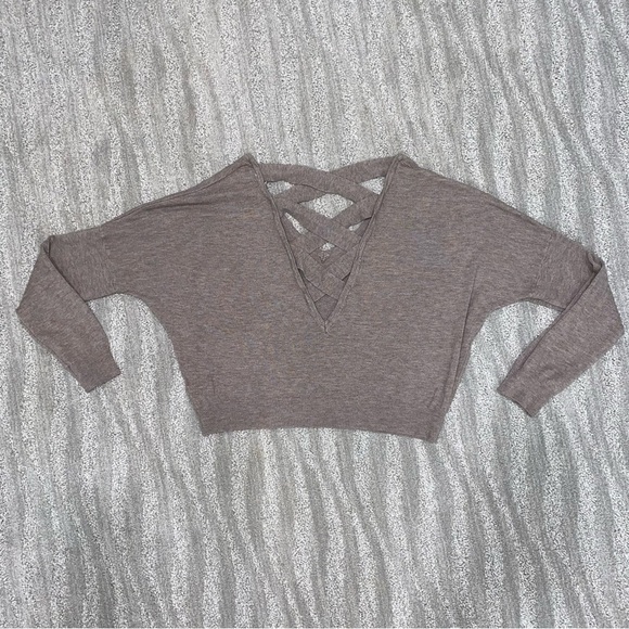 Dreamers Criss Cross Back V-Neck Sweater Sz S - Picture 1 of 3